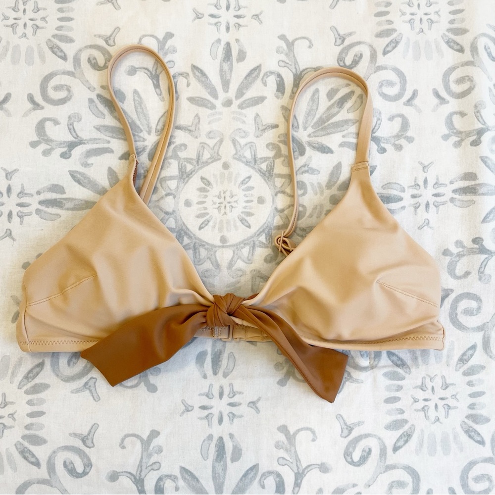 Aerie Tan Brown Real Good Scoop Bikini Swim Top